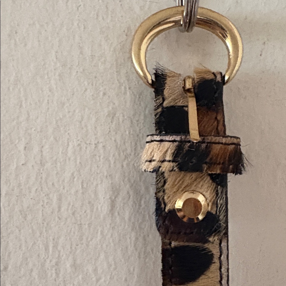 Marlon Genuine Leather Euro Pony Leopard Leather Belt - Picture 3 of 4